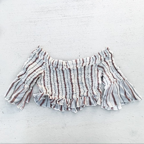 Free People Smock Around Striped Crop Top, small - Picture 6 of 9